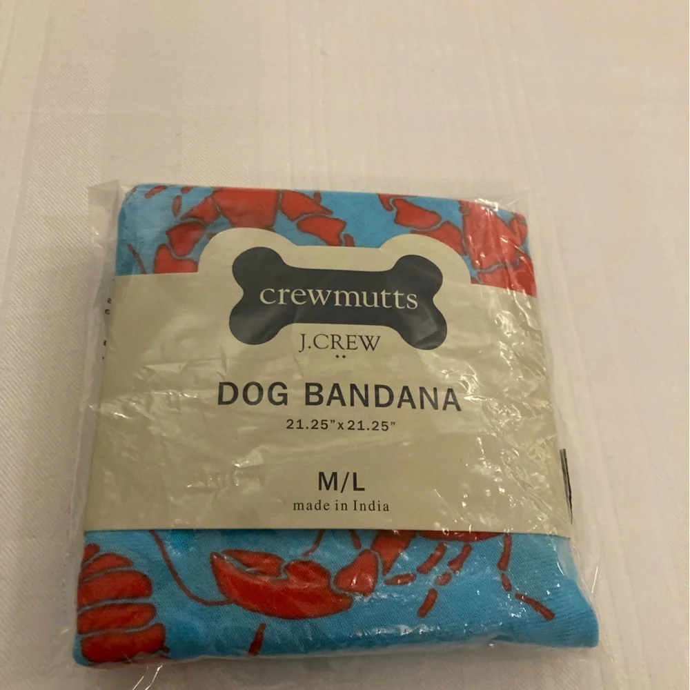 Dog Bandana Organic Bandana JCrew Crewmutts New Blue & Red Lobster Bandana